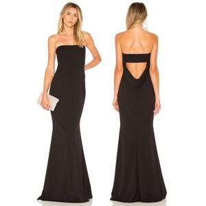 Katie May Mary Kate Gown Maxi Dress Strapless Draped  Formal Gala Classy Party L